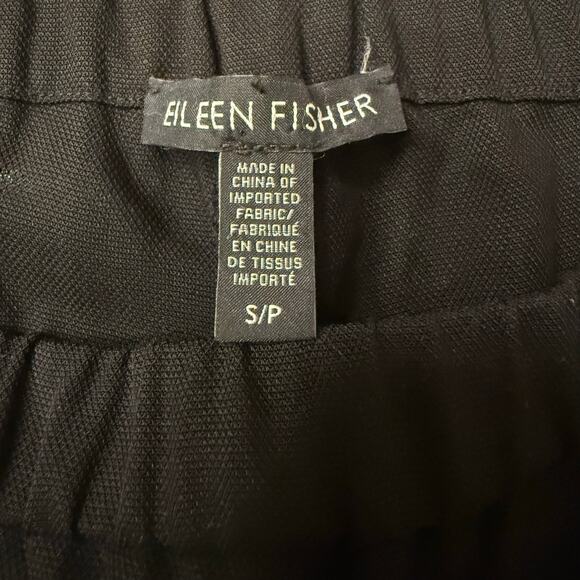 Eileen Fisher Wide Leg Pants Black Small Side Zip Minimalist Lagenlook Ankle - Picture 6 of 8